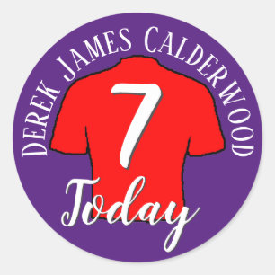 Sticker Rond Badge de football 7e anniversaire pour personnalis