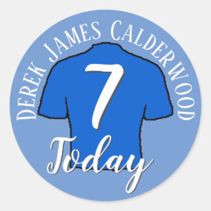 Sticker Rond Badge de football pour 7ème anniversaire à personn
