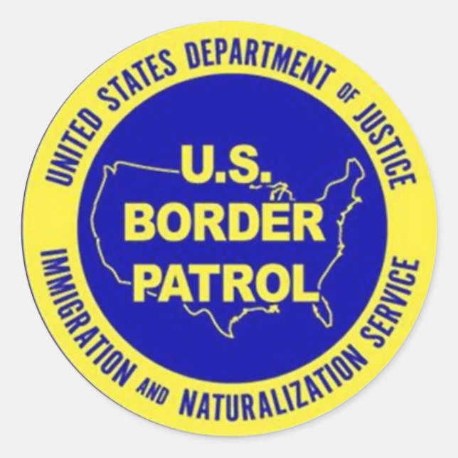 Sticker Rond Badge de patrouille frontalière des États-Unis (Devant)