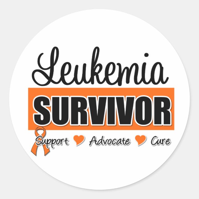 Sticker Rond Badge de survivant de la leucémie (Devant)