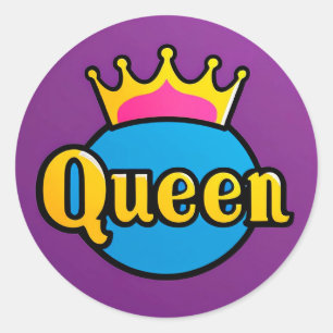 Sticker Rond Badge Rond Couronne Reine