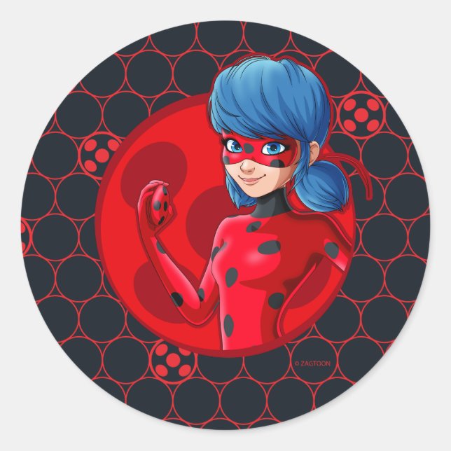 Sticker Rond Badge rouge Ladybug (Devant)