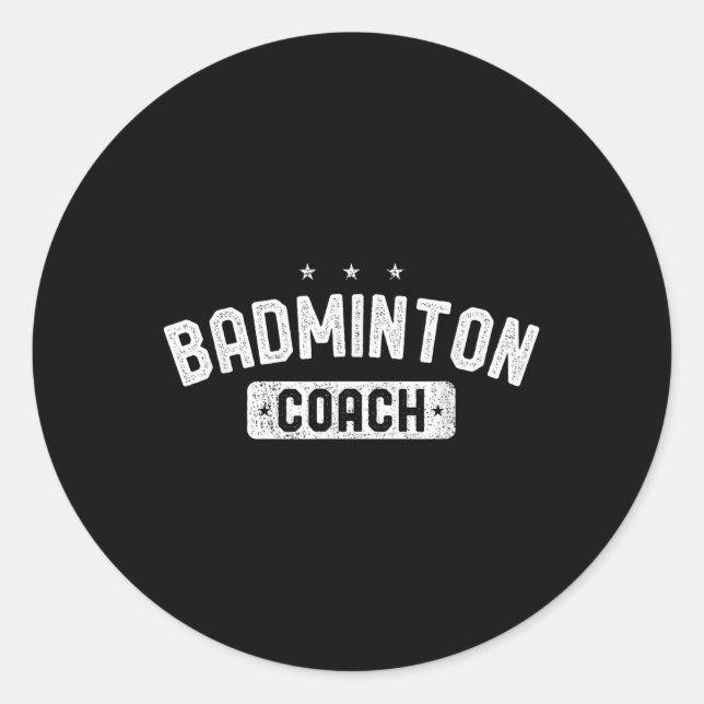 Sticker Rond Badminton Coach Vintage Badminton  (Devant)