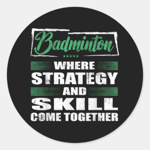 Sticker Rond Badminton Sports Stratégie Et Compétences Se Réuni