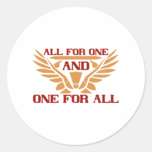 Sticker Rond Badminton - Tout pour un et un pour tous