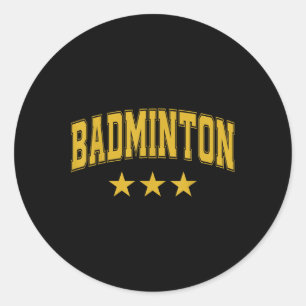 Sticker Rond Badminton Toutes Étoiles Jaunes Clic Rétro Univers