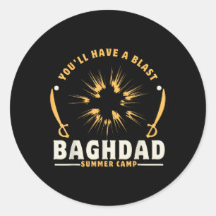 Sticker Rond Bagdad Camp d'été Usa Anciens combattants Irak