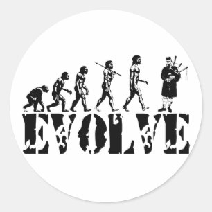 Sticker Rond Bagpipe Pipers Bagpiper Évolution musicale Art