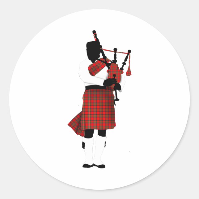 Sticker Rond Bagpipes écossais (Devant)