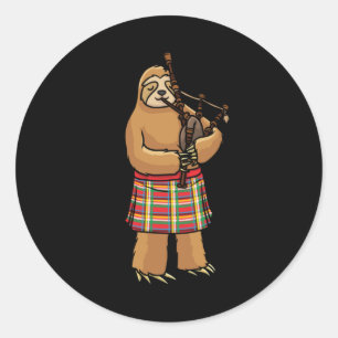 Sticker Rond Bagpipes Scotland Slots avec tuyaux de sac