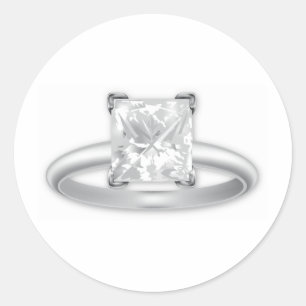 Sticker Rond Bague carré de diamant