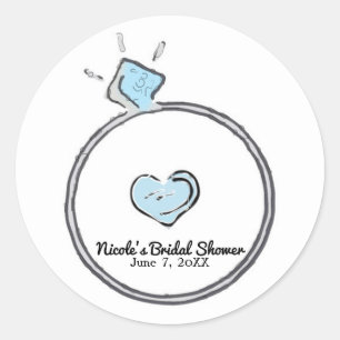 Sticker Rond Bague de fiançailles fantaisiste Fête de douche de