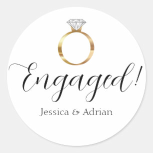 Sticker Rond Bague de Luxe Diamant Fiançailles