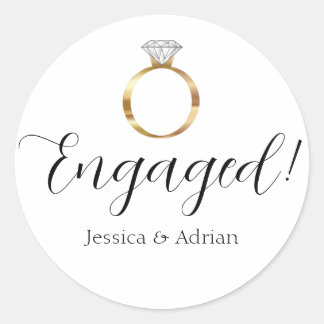Sticker Rond Bague de Luxe Diamant Fiançailles