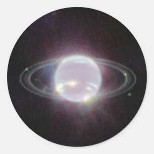 Sticker Rond Bagues JWST de la planète Neptune