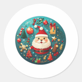 Sticker Rond Baguette arrondie de Noël