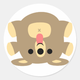 Sticker Rond Baguette autocollante pour ours de dessin