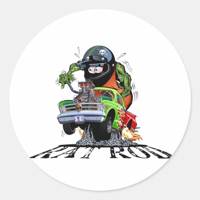 Sticker Rond Baguette chauffante de dessin (Devant)