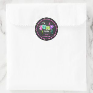 Sticker Rond Baguette d'anniversaire de Trampoline - Fille