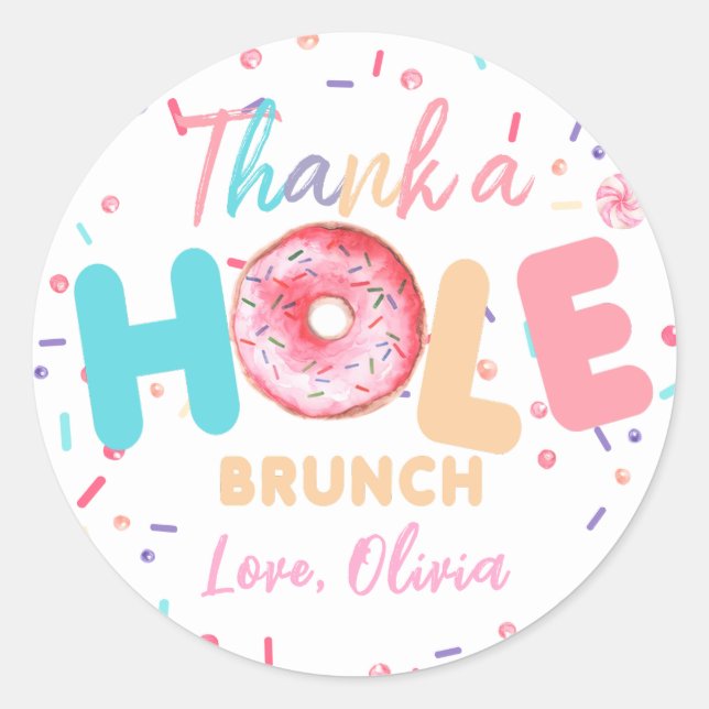Sticker Rond Baguette d'anniversaire Donut Candy (Devant)