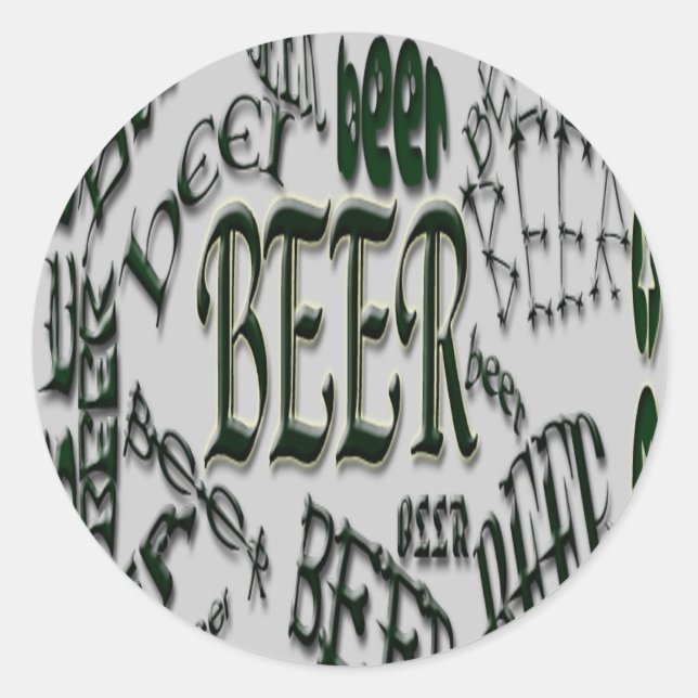 Sticker Rond * Baguette de bière * Baguette de bière (Devant)