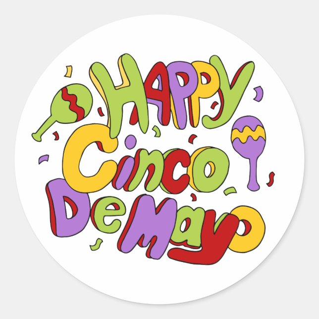 Sticker Rond Baguette de Cinco De Mayo (Devant)