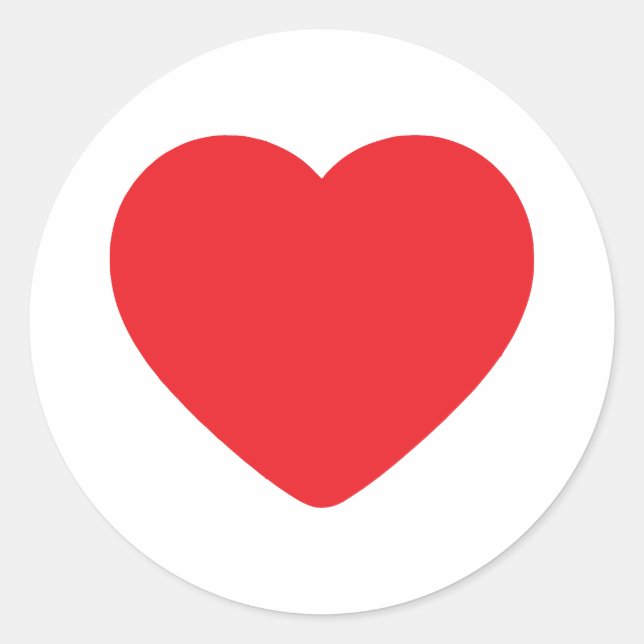 Sticker Rond Baguette de coeur rouge (Devant)