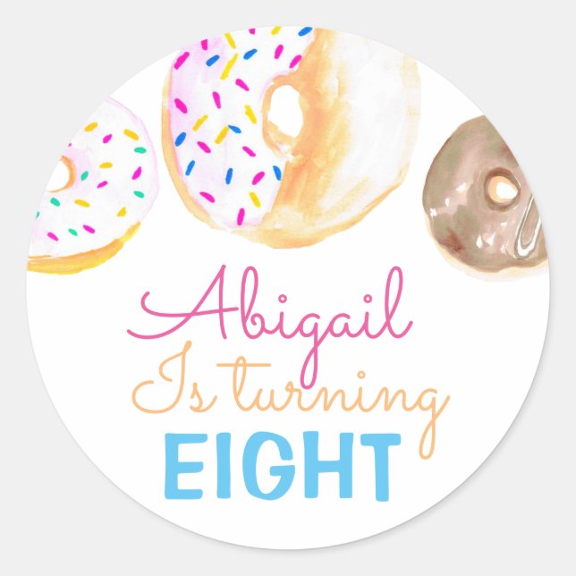 Sticker Rond Baguette de fête d'anniversaire pour enfant beigne (Devant)