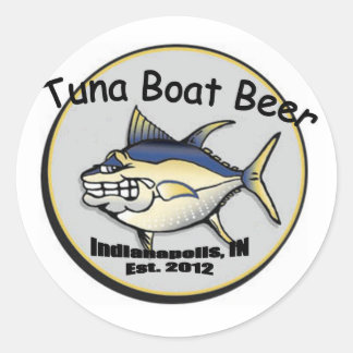 Sticker Rond Baguette de la bière de bateau à thon