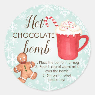 Sticker Rond Baguette de la bombe au chocolat chaud