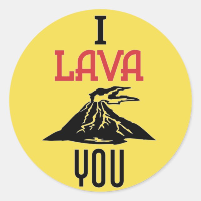 Sticker Rond Baguette de lave mignonne (Devant)