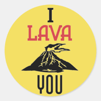 Sticker Rond Baguette de lave mignonne