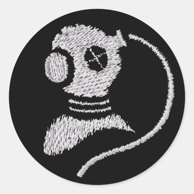 Sticker Rond Baguette de patchs du casque de plongée commercial (Devant)