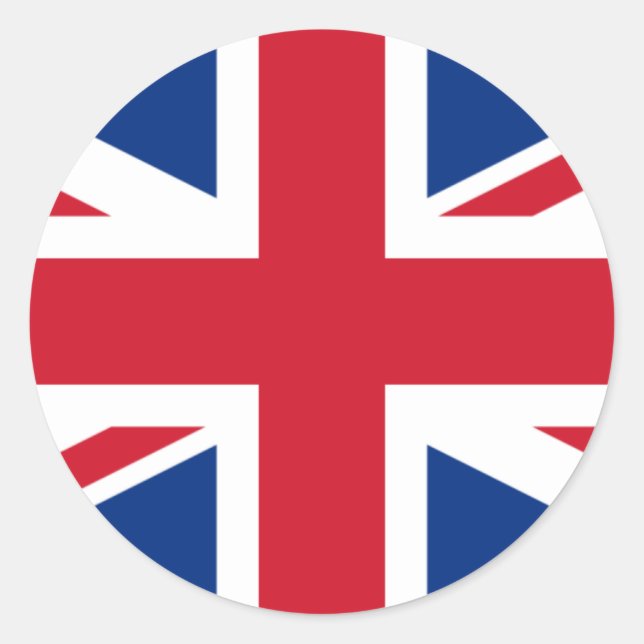 Sticker Rond Baguette du drapeau britannique (Devant)