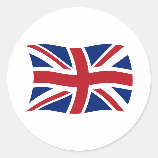 Sticker Rond Baguette du drapeau britannique (Devant)