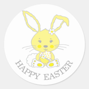 Sticker Rond Baguette jaune pâle de printemps