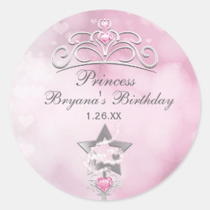 Sticker Rond Baguette magique et couronne de princesse autocoll