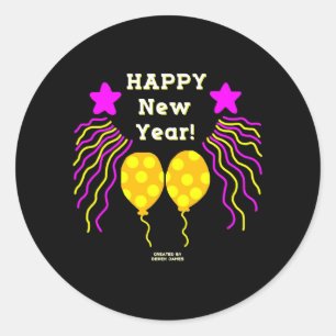 Sticker Rond Baguette rond pour voeux du Nouvel An heureux