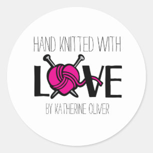 Sticker Rond Baguettes cadeaux tricotées à la main