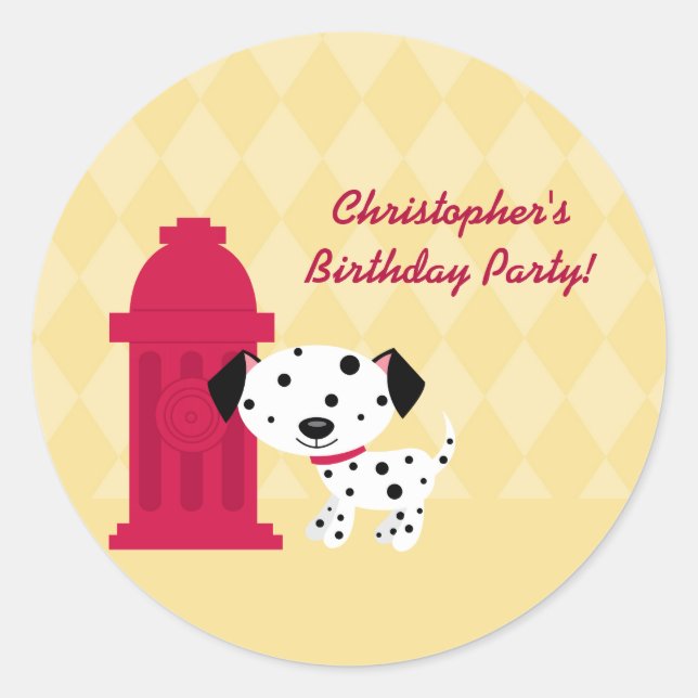 Sticker Rond Baguettes de fête d'anniversaire de djakma mignonn (Devant)
