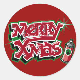 Sticker Rond Baguettes de Noël joyeuses