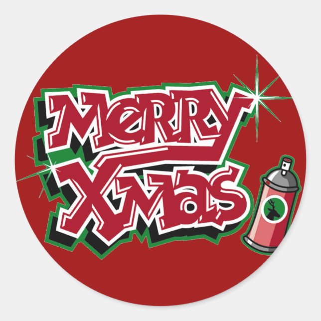 Sticker Rond Baguettes de Noël joyeuses (Devant)