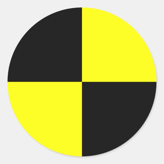 Sticker Rond Baguettes d'essai de collision | noir et jaune (Devant)