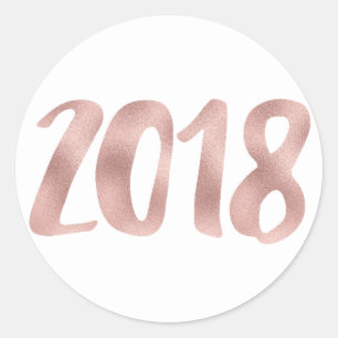 Sticker Rond Baguettes en or rose 2018, rond, petit