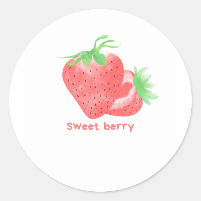 Sticker Rond Baguettes mignonnes de baies sucrées (Devant)