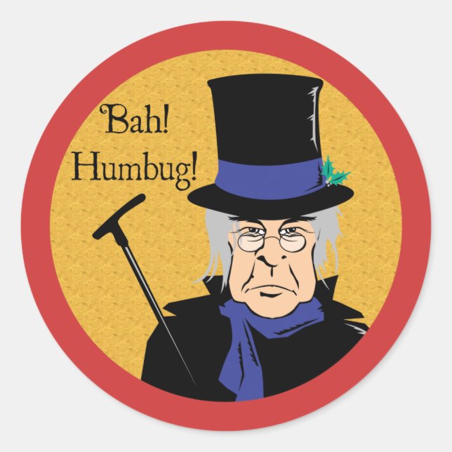 Sticker Rond Bah ! Humbug ! Ebenezer Scrooge (Devant)