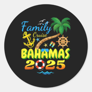 Sticker Rond Bahamas Cruise 2025 Family Friends Group Vacation