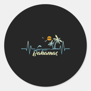 Sticker Rond Bahamas Îles Souvenir Printemps Break Bahamas