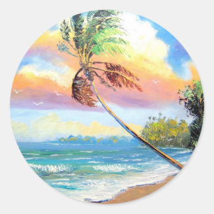 Sticker Rond Baie Tropical Inlet