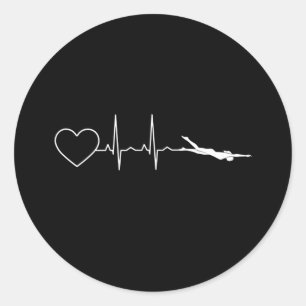 Sticker Rond Baignade - Baignade Coeur